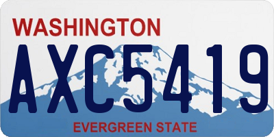 WA license plate AXC5419