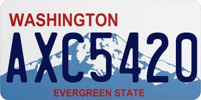 WA license plate AXC5420