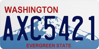 WA license plate AXC5421