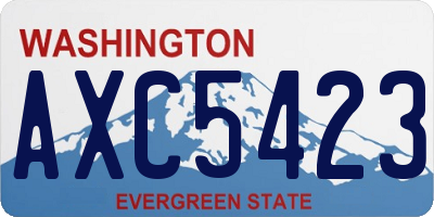 WA license plate AXC5423