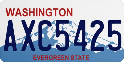 WA license plate AXC5425