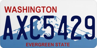 WA license plate AXC5429