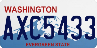 WA license plate AXC5433
