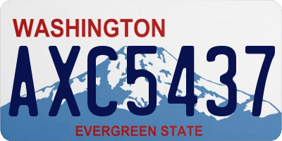 WA license plate AXC5437