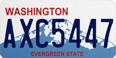 WA license plate AXC5447