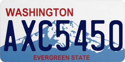 WA license plate AXC5450