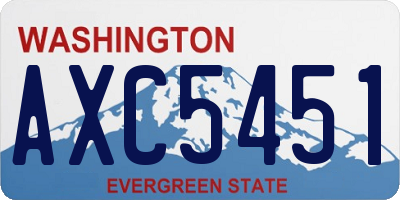 WA license plate AXC5451