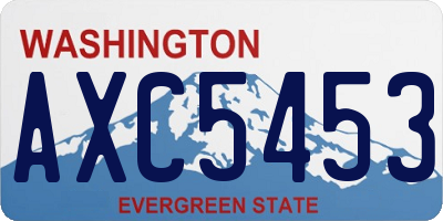 WA license plate AXC5453