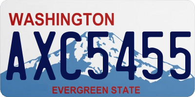 WA license plate AXC5455