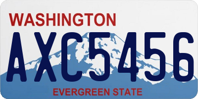 WA license plate AXC5456