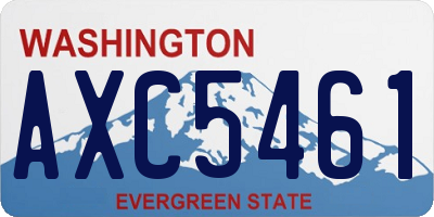 WA license plate AXC5461
