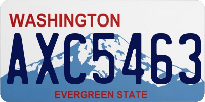 WA license plate AXC5463