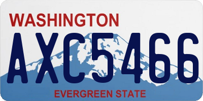 WA license plate AXC5466