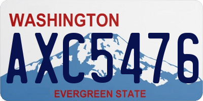 WA license plate AXC5476