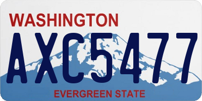 WA license plate AXC5477