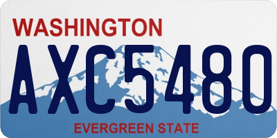 WA license plate AXC5480