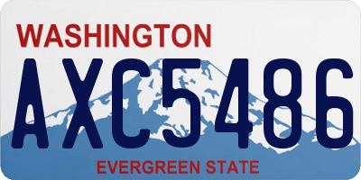 WA license plate AXC5486