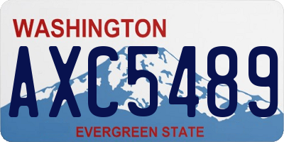 WA license plate AXC5489