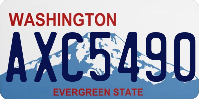 WA license plate AXC5490