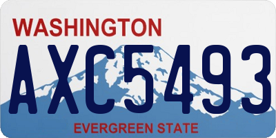 WA license plate AXC5493
