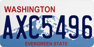 WA license plate AXC5496