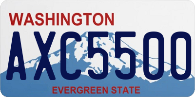 WA license plate AXC5500