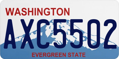 WA license plate AXC5502