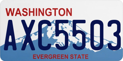 WA license plate AXC5503