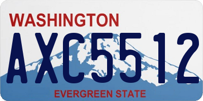 WA license plate AXC5512
