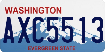 WA license plate AXC5513