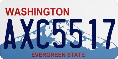 WA license plate AXC5517