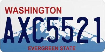 WA license plate AXC5521