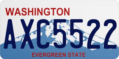 WA license plate AXC5522