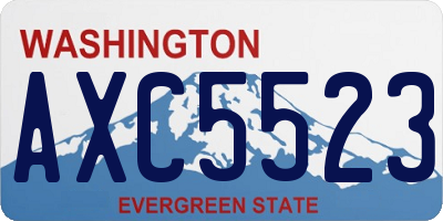 WA license plate AXC5523