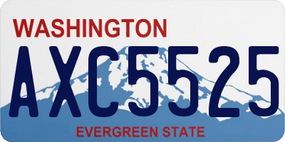 WA license plate AXC5525