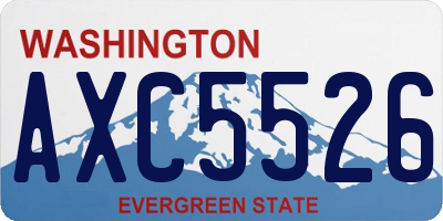 WA license plate AXC5526