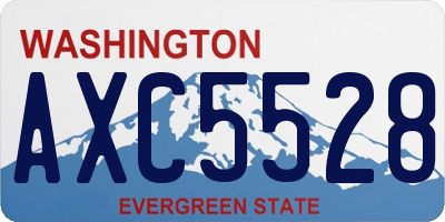 WA license plate AXC5528