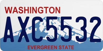 WA license plate AXC5532