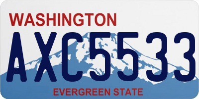 WA license plate AXC5533
