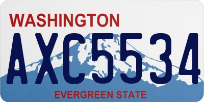 WA license plate AXC5534