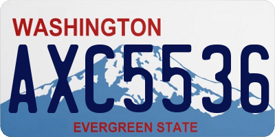 WA license plate AXC5536