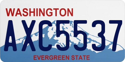 WA license plate AXC5537
