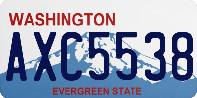 WA license plate AXC5538