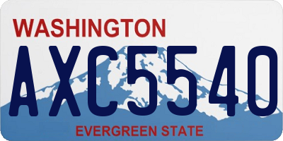 WA license plate AXC5540