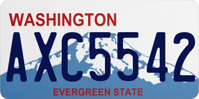 WA license plate AXC5542