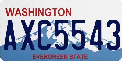 WA license plate AXC5543