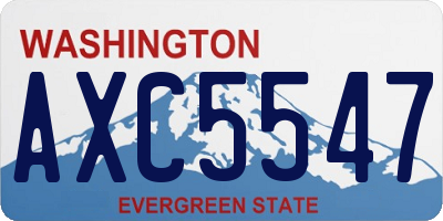 WA license plate AXC5547