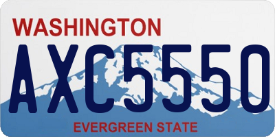 WA license plate AXC5550
