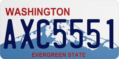 WA license plate AXC5551