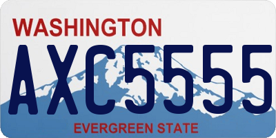 WA license plate AXC5555